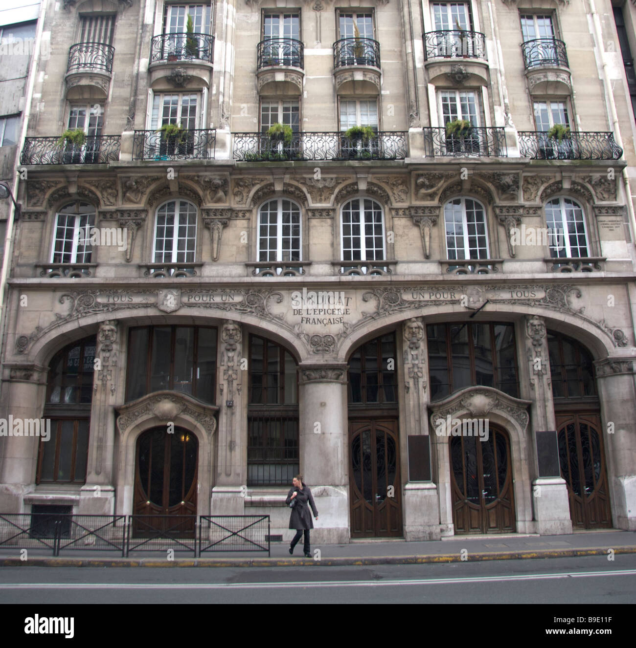 Syndicat de l epicerie francaise 12 rue du Renard in Parigi Francia Foto Stock