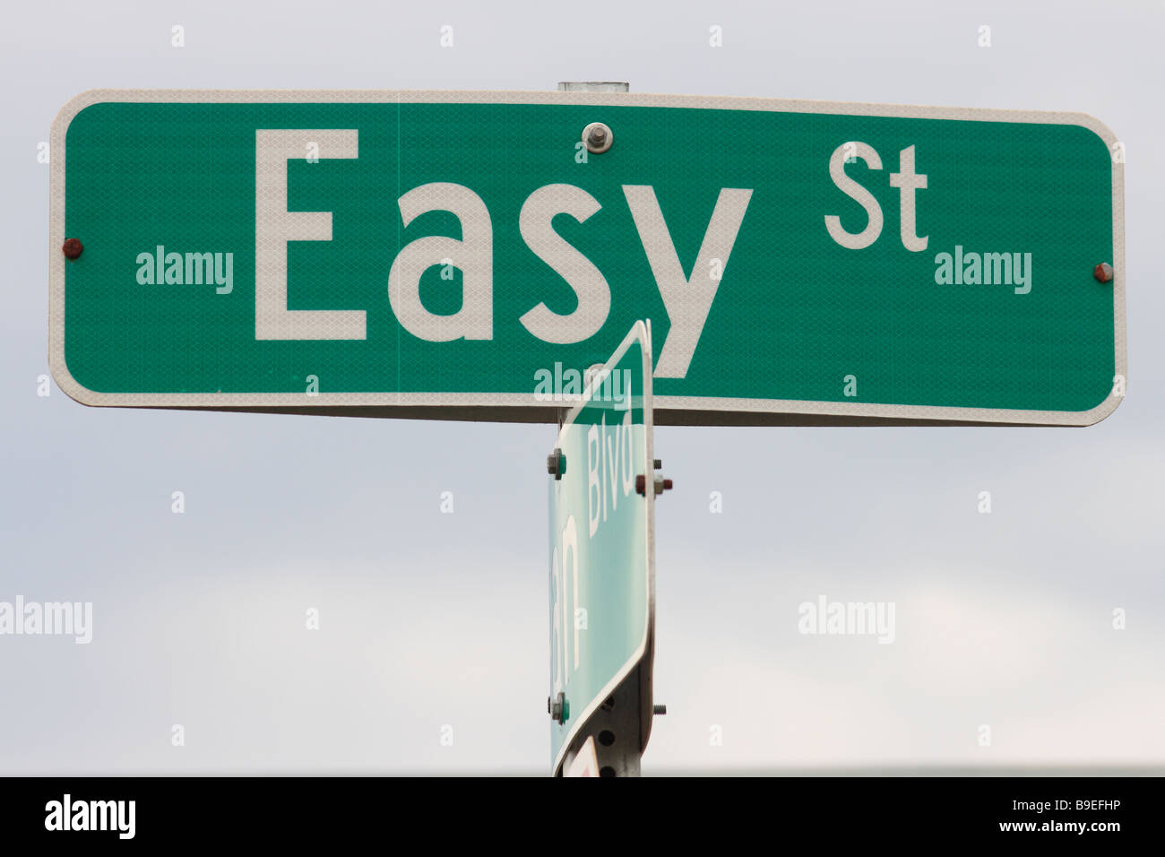 Vivere livin su easy street - un cartello stradale in Florida negli Stati Uniti Foto Stock
