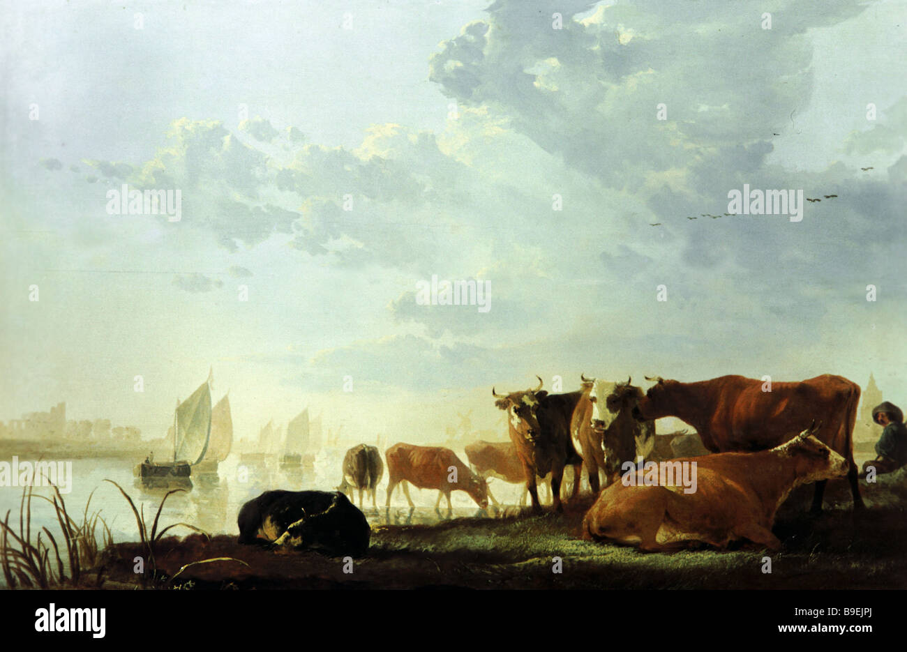 Aelbert Cuyp 1620 1691 mucche e Pastori da un fiume membro Pushkin al Museo delle Belle Arti di Mosca Foto Stock