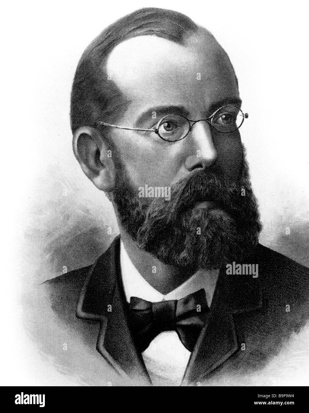 HEINRICH ROBERT KOCH medico tedesco (1843 al 1910) visto qui nel 1887. Ha scoperto il bacillo responsabile della tubercolosi Foto Stock