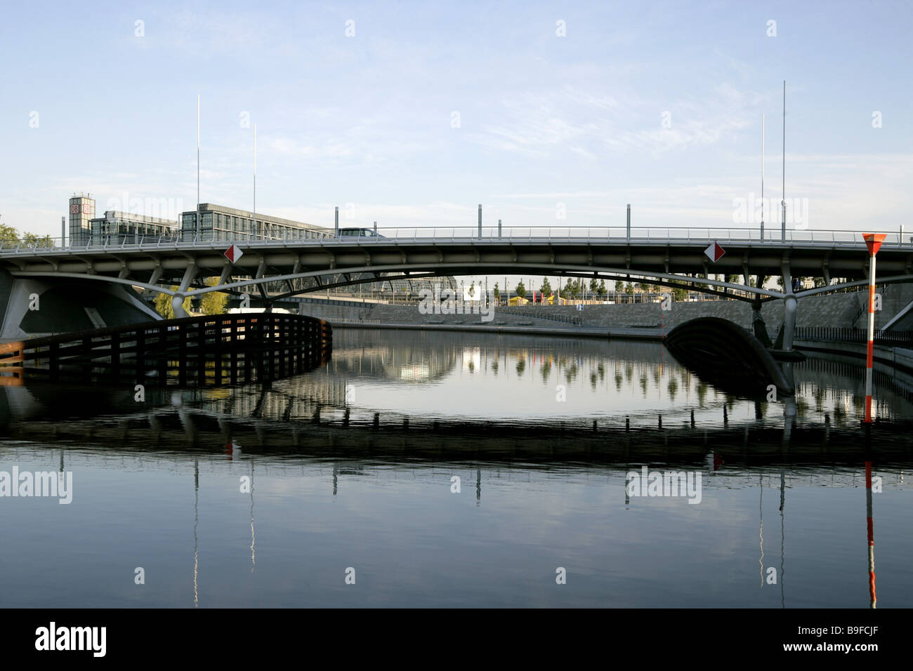 Germania Berlino Spree crown prince-ponte principale stazione ferroviaria architettura linea ferroviaria stazione ferroviaria Berlin ponte tedesco Foto Stock