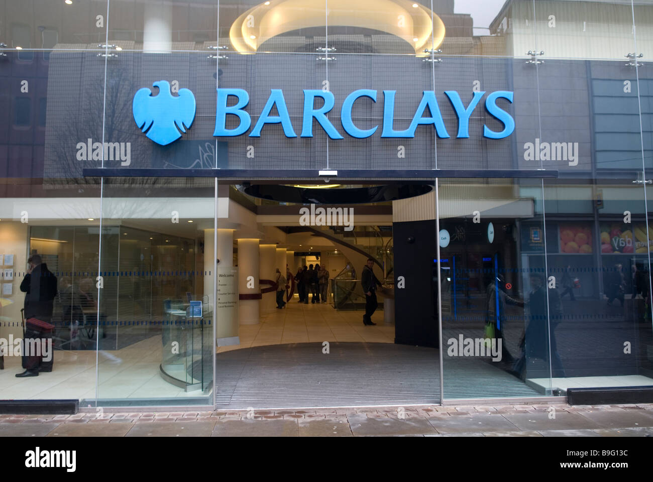 Barclays Bank su Market street Manchester City Centre Regno Unito Foto Stock