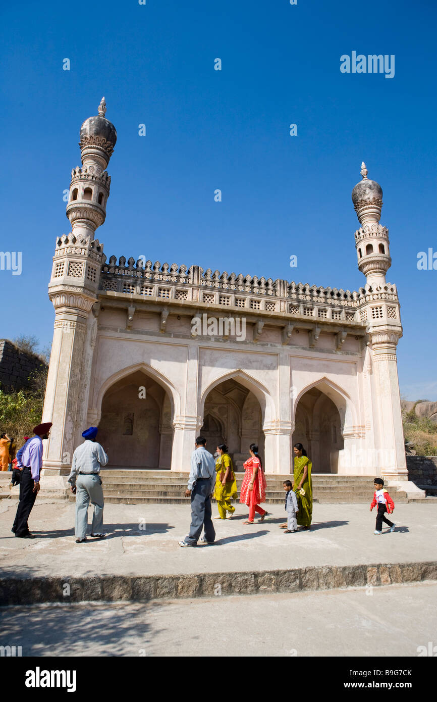 India Hyderabad Golconda fort moschea Ibrahim Foto Stock