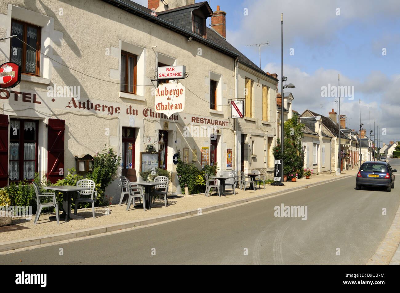 Village Hotel e ristorante in Fougeres-sur-Bievre Loire Francia Foto Stock