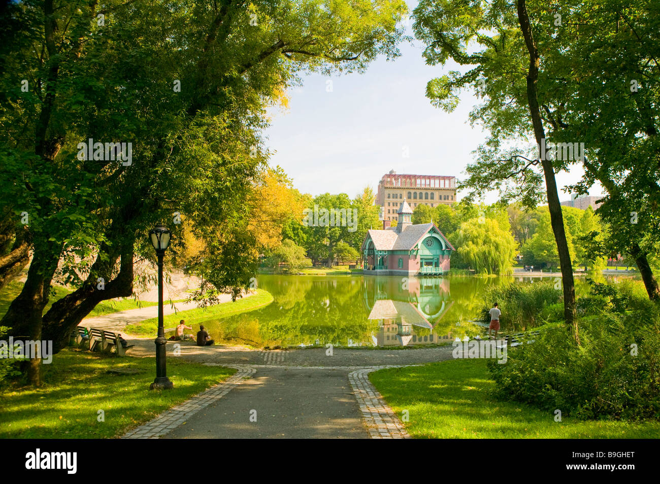 Harlem Meer Central Park Foto Stock