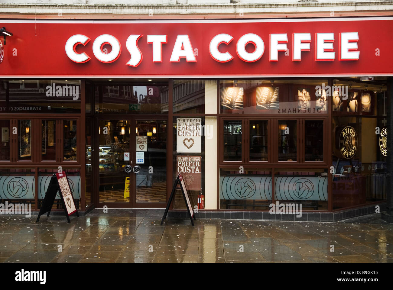 Costa Coffee shop Manchester City Centre Regno Unito Foto Stock