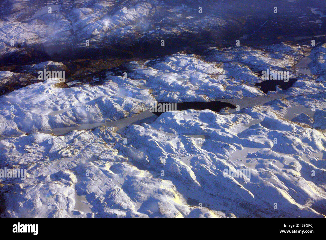 Arial vista di neve in Norvegia Foto Stock