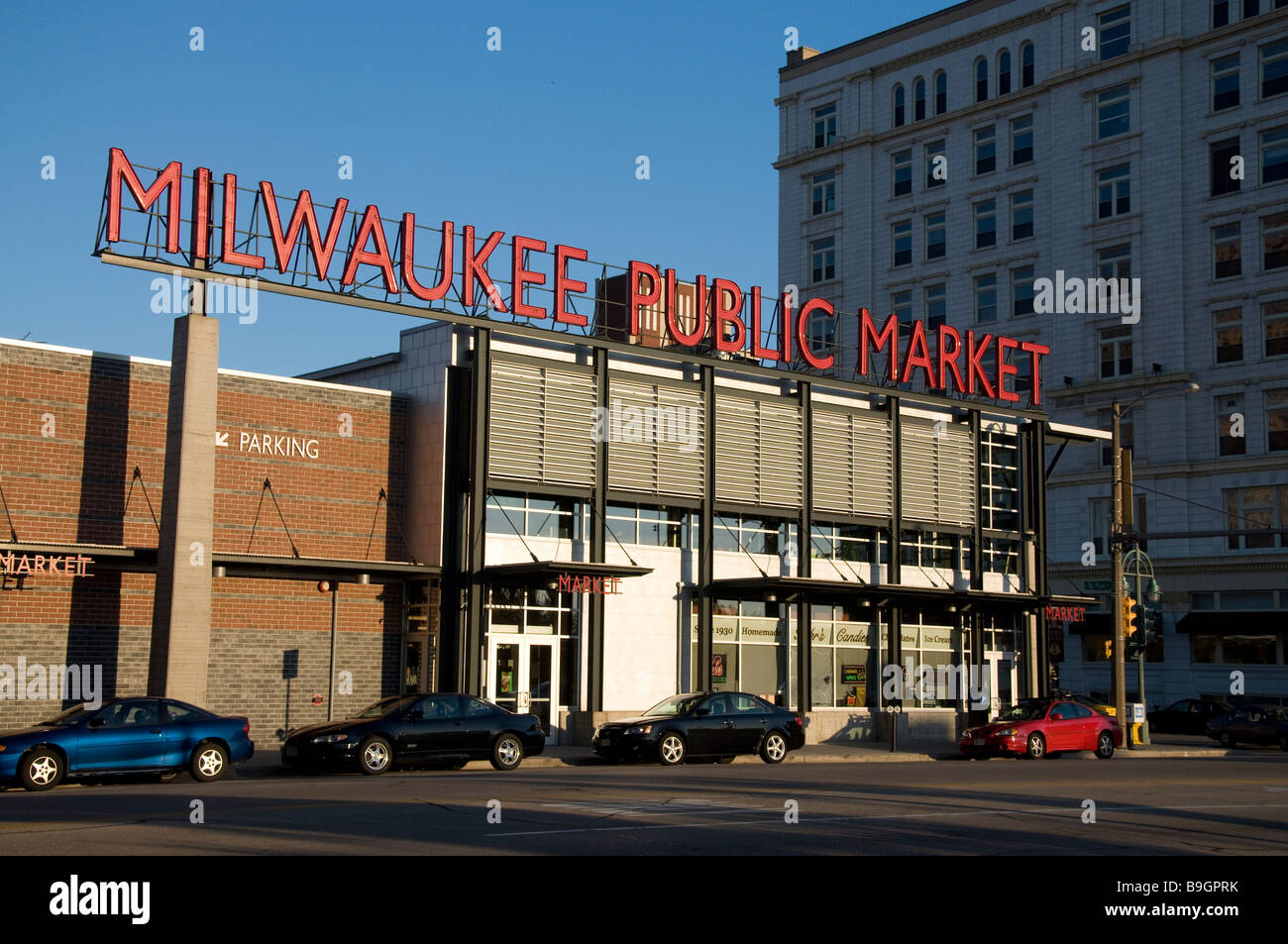 Il Milwaukee Public Market offre Wisconsin Specialty Foods nello storico terzo Ward sezione di Milwaukee Wisconsin Foto Stock