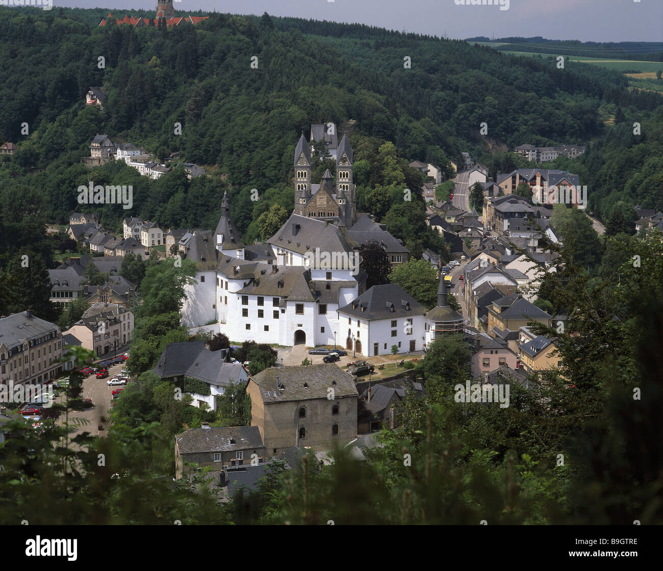 Lussemburgo Clervaux city-overview palace Benelux case Clerf residences castello architettura costruttiva destinazione vista Foto Stock