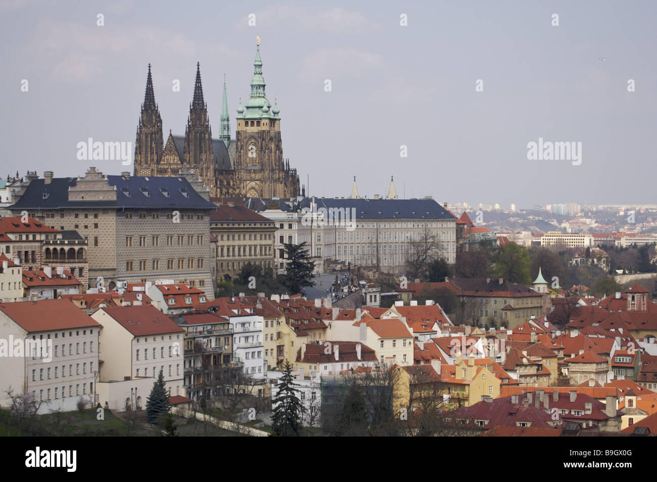 La Repubblica Ceca Praga vista Città cattedrale di San Vito esercito-museum Europa East-Europe città capitale del distretto della città di vista Foto Stock