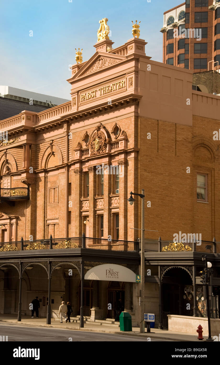 Pabst Theater è una pietra miliare storica nazionale a Milwaukee nel Wisconsin Foto Stock