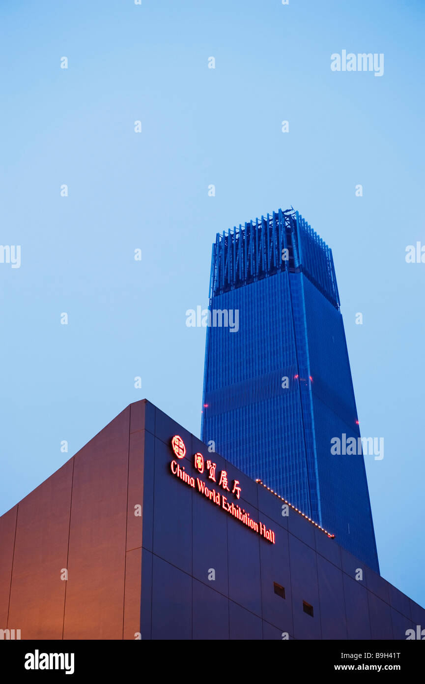 Cina Pechino CBD Guomao nel commercio mondiale fase tre edifici e China World Exhibition Hall Foto Stock
