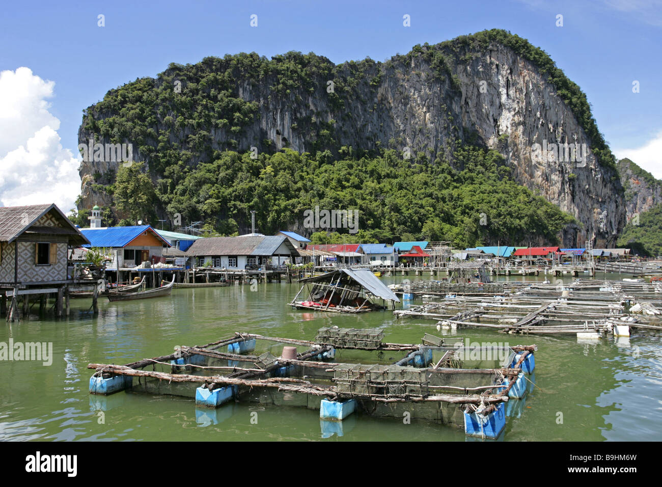 Thailandia Ko Pannyi fisher-villaggio Andamanensee Asia reception 2006 bay village rocks rock-formazioni rock-isole Foto Stock