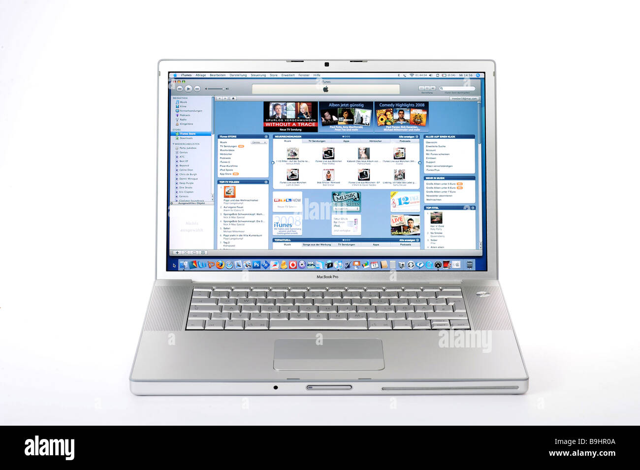 Apple iTunes, MacBook Pro Schermo, simbolo per la musica online vendita Foto Stock