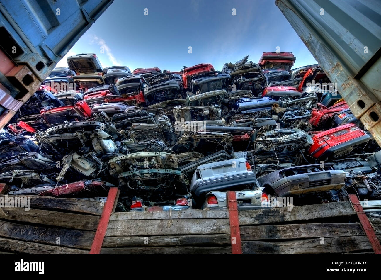 Auto su un scrapyard Foto Stock