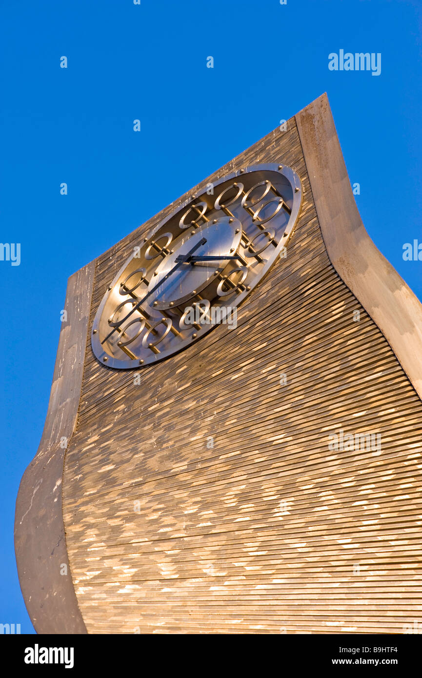 Moderna Torre dell Orologio a Stratford E15 London Regno Unito Foto Stock