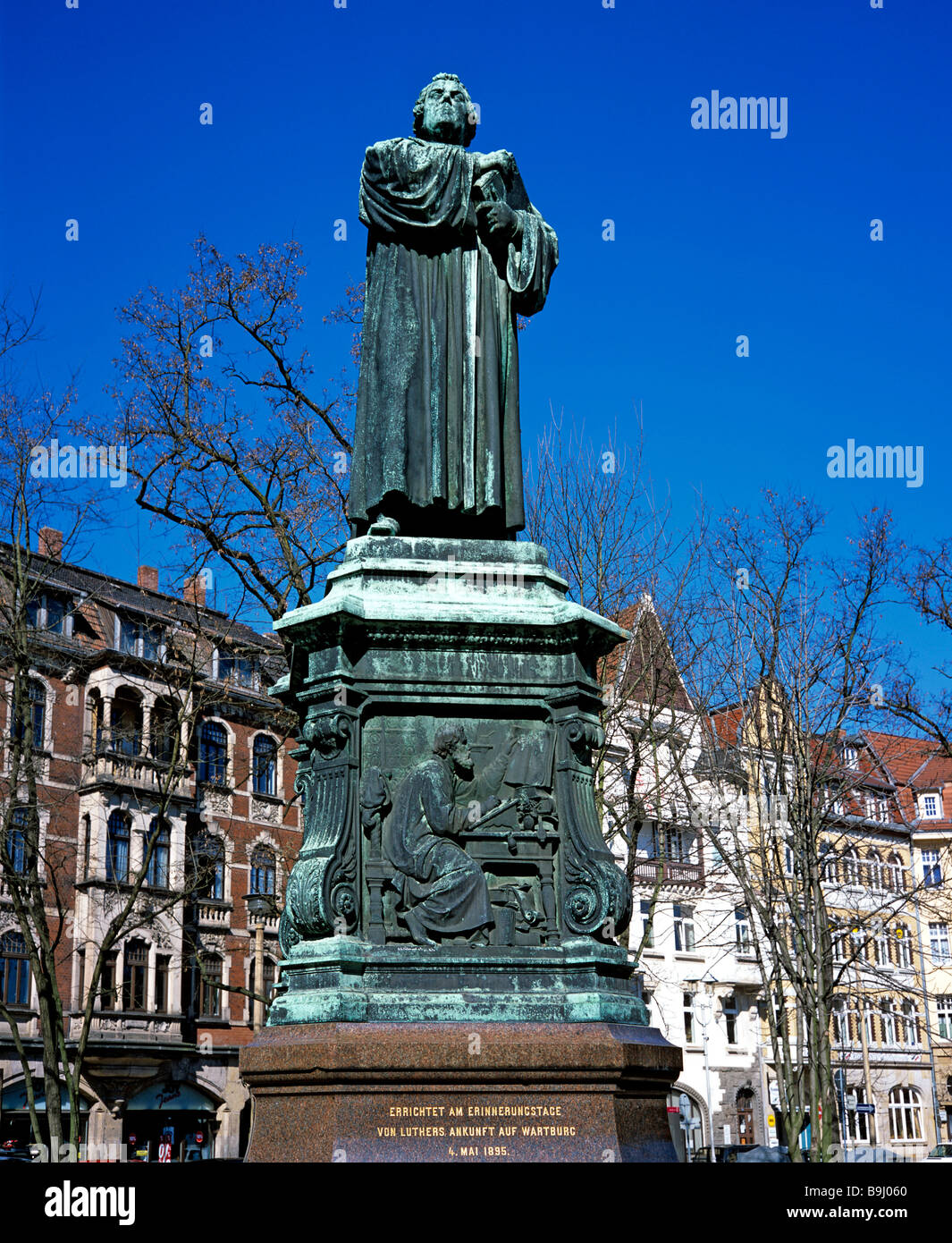 Memoriale di Martin Lutero sulla Piazza Karlsplatz, Turingia, Germania Foto Stock