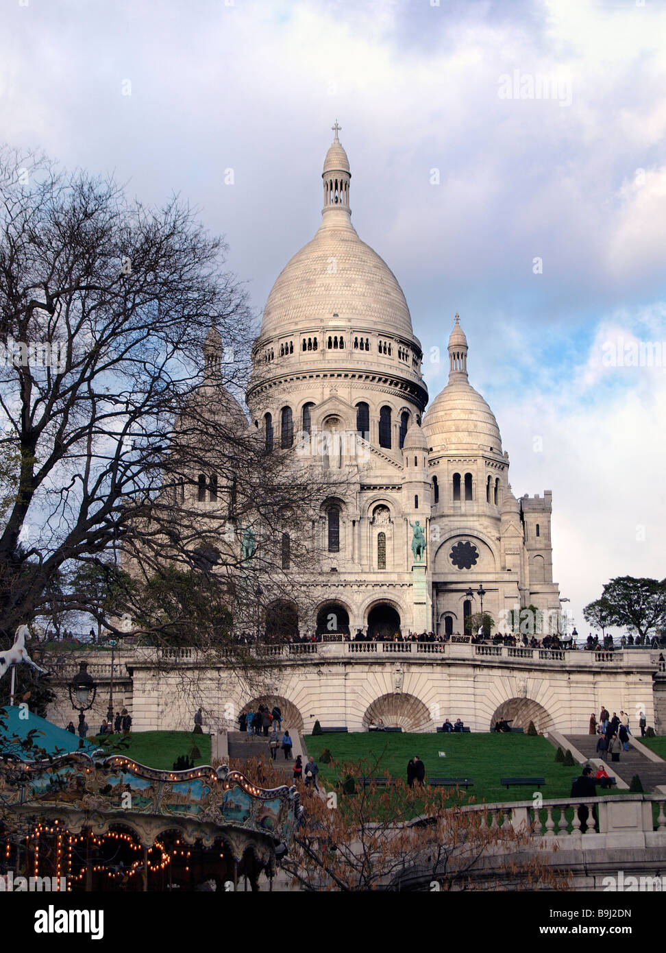 Il Sacre Coeur basilica sulla collina di Montmartre, Paris, Francia, Europa Foto Stock