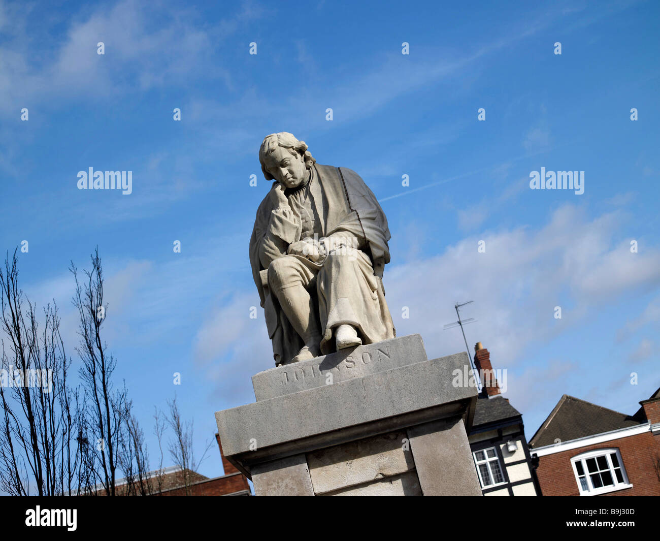 Dr Johnson statua, Lichfield Staffordshire, centro città, West Midlands, Inghilterra Foto Stock