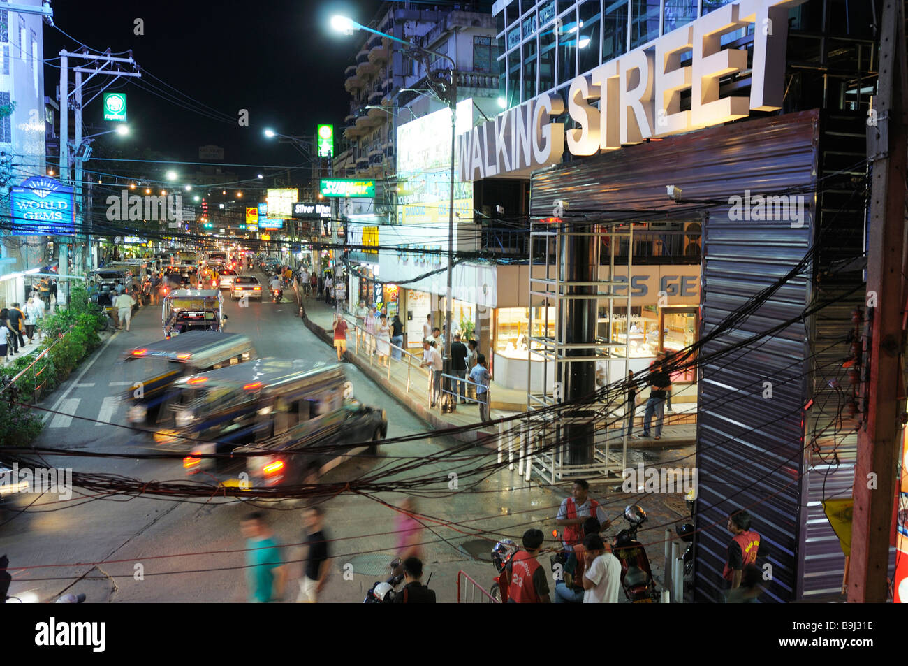 Ingresso al Walking Street, l'area pedonale, Pattaya, Chonburi, Thailandia, Asia Foto Stock
