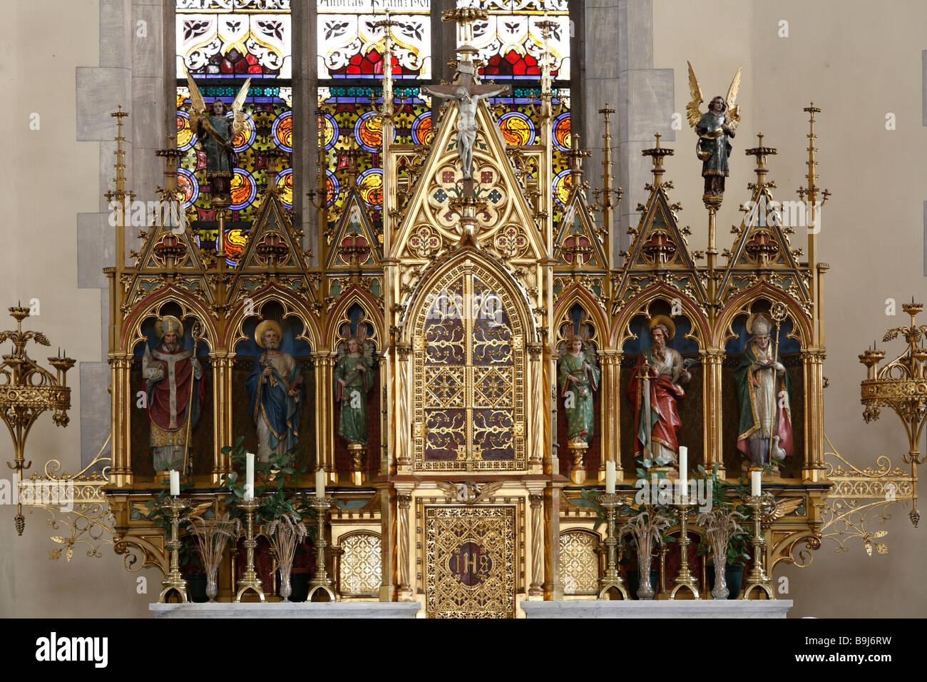 Altare di San Nicolò città chiesa parrocchiale, Judenburg, Stiria, Austria, Europa Foto Stock