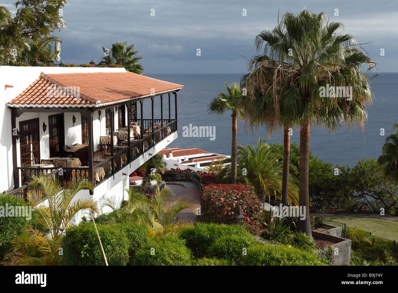Struttura Hotel Jardin Tecina, Playa de Santiago, La Gomera, Canarie, Isole Canarie, Spagna, Europa Foto Stock