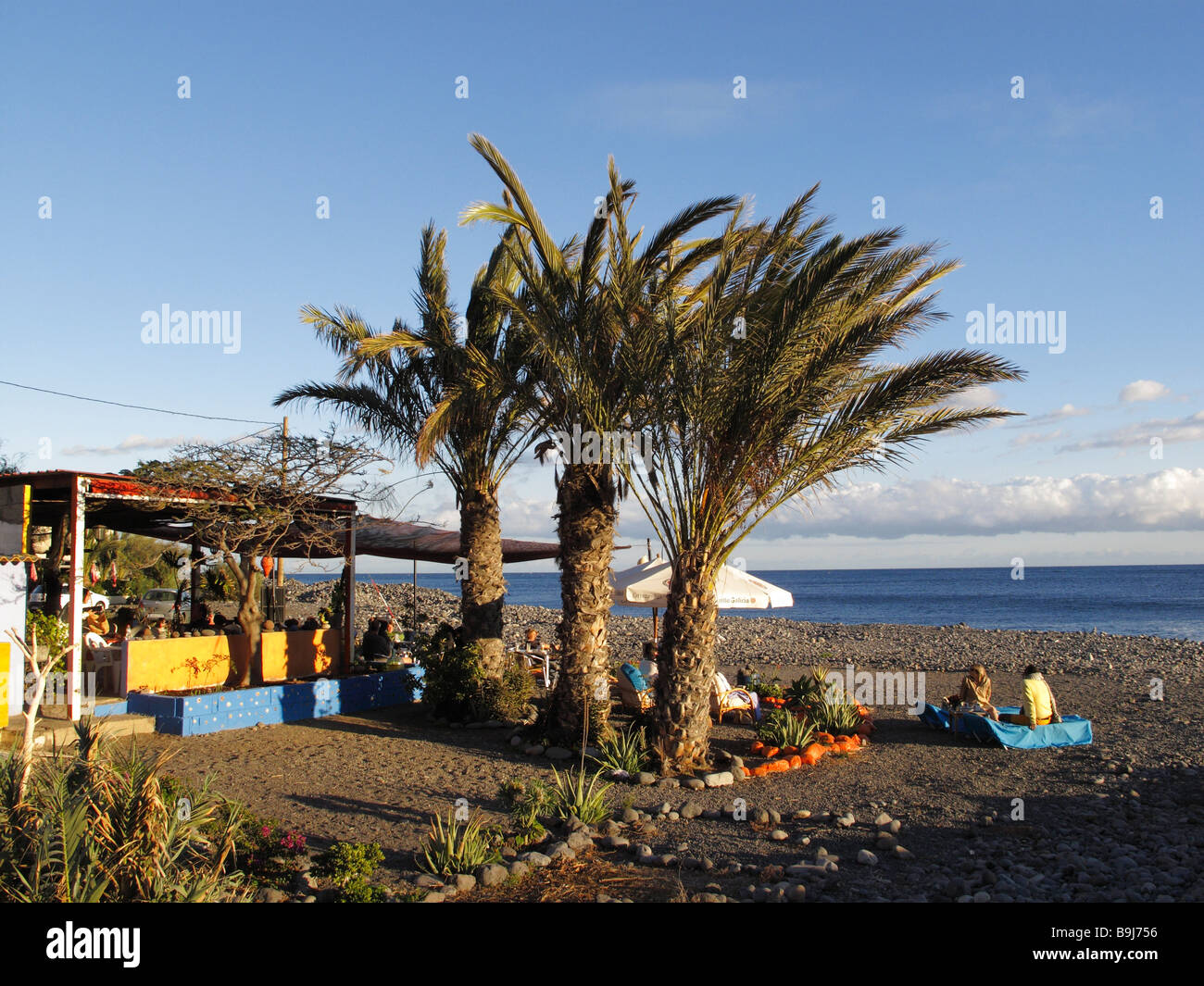 Beach bar La Chalana, Playa de Santiago, La Gomera, Canarie, Isole Canarie, Spagna, Europa Foto Stock