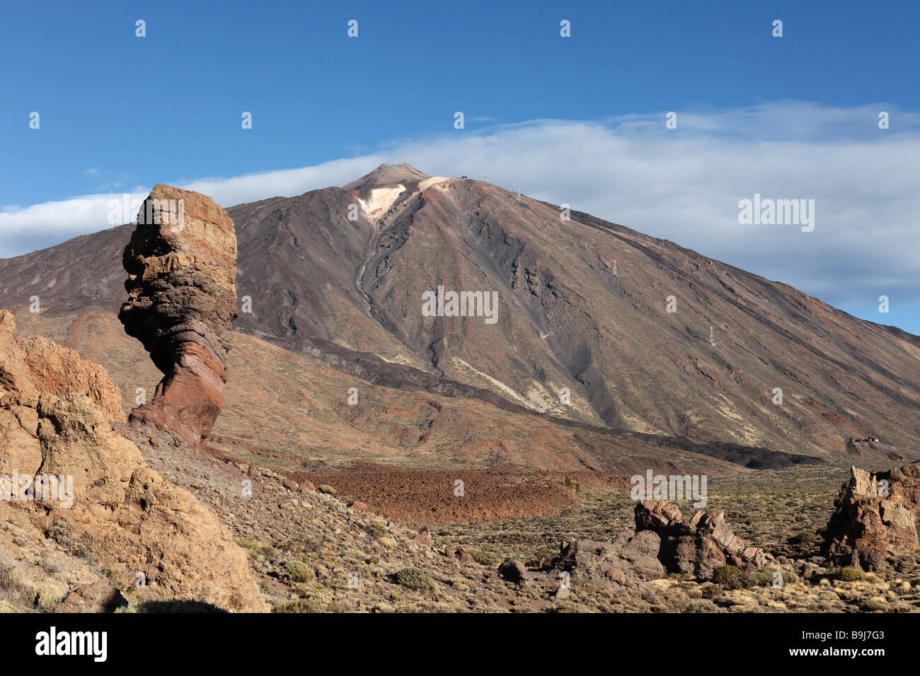 Roques de Garcia, Vulcano Teide, Canadas del Teide National Park, Tenerife, Isole Canarie, Spagna, Europa Foto Stock