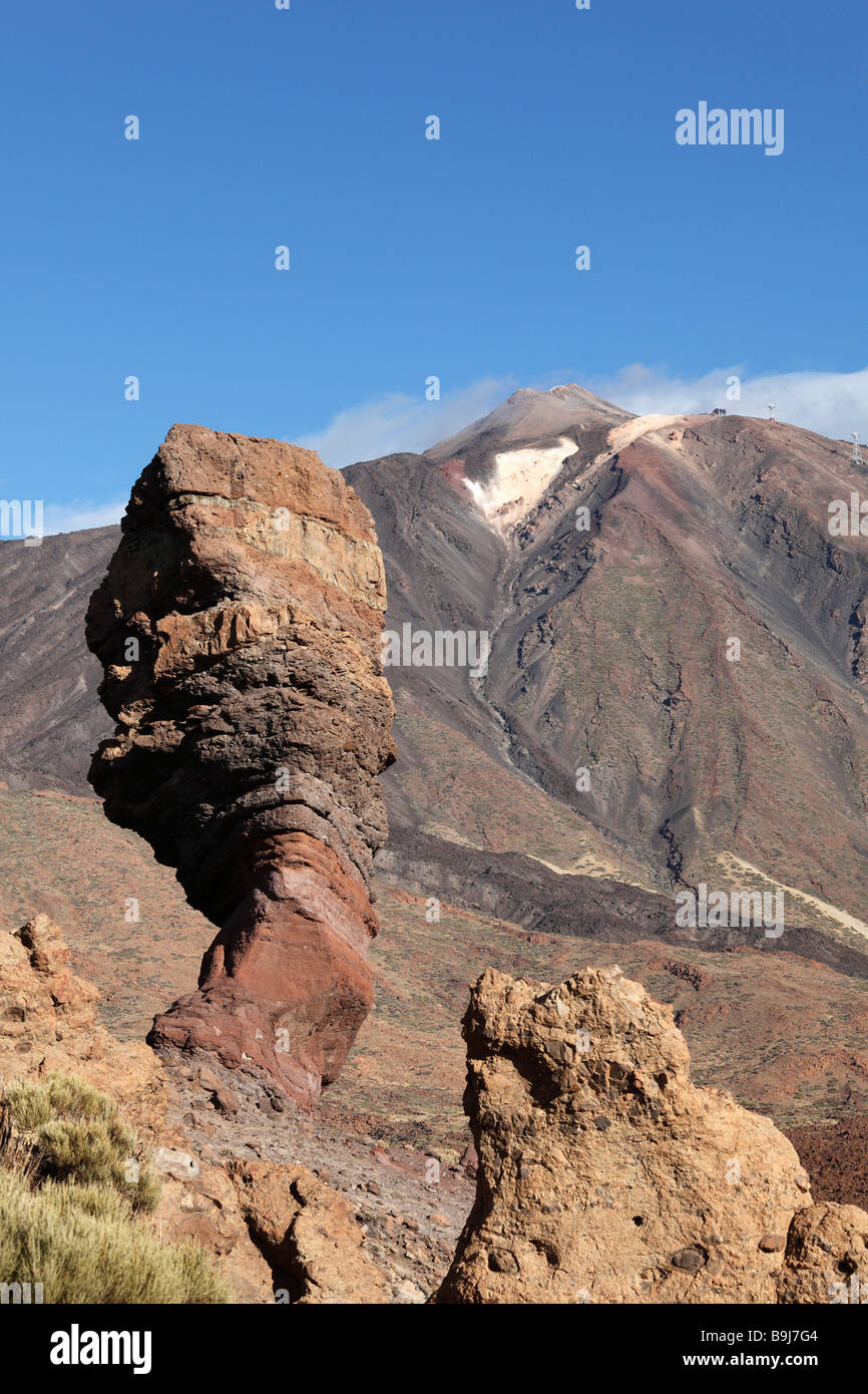 Roques de Garcia, Vulcano Teide, Canadas del Teide National Park, Tenerife, Isole Canarie, Spagna, Europa Foto Stock
