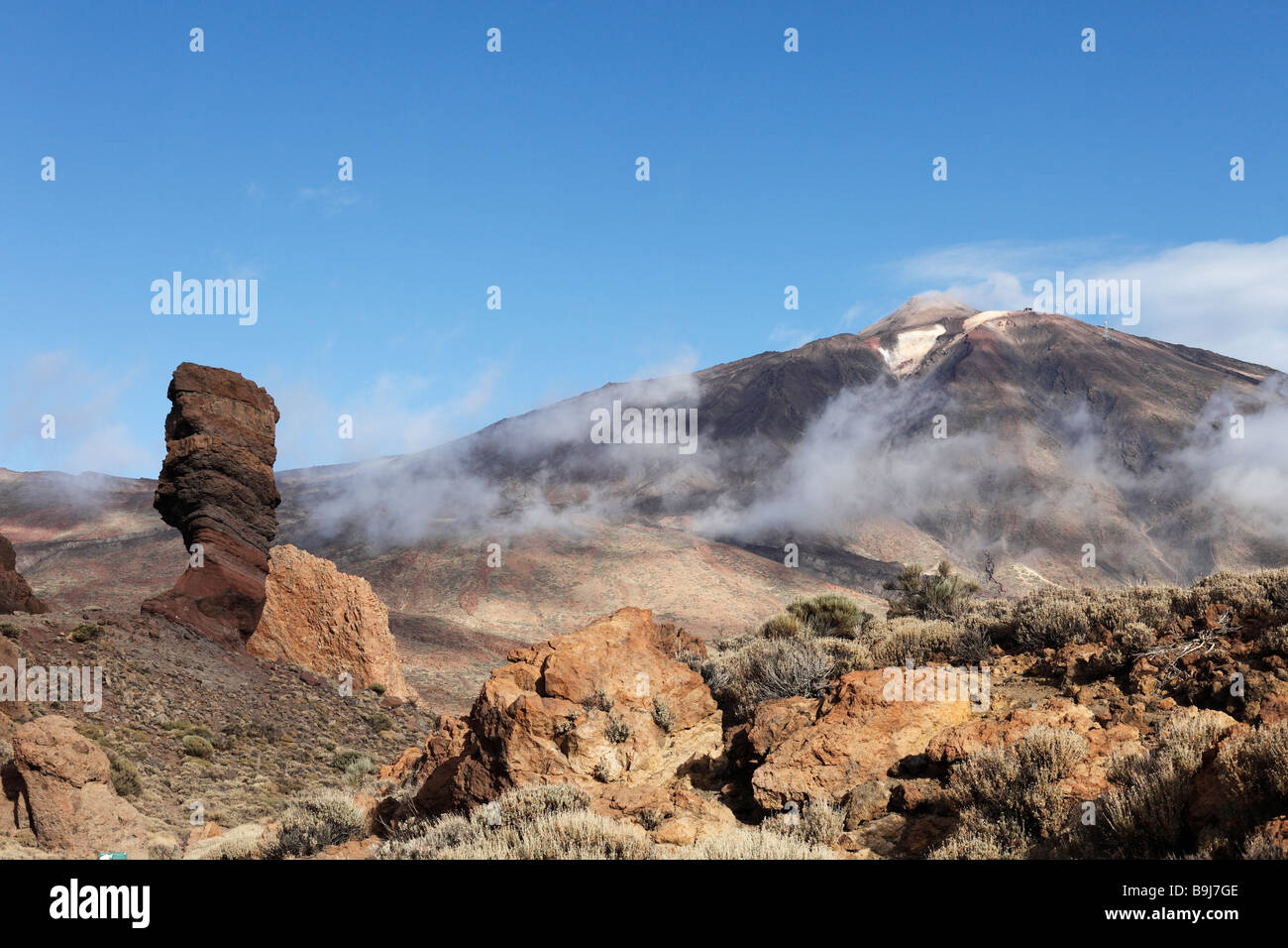 Roques de Garcia, Vulcano Teide, Canadas del Teide National Park, Tenerife, Isole Canarie, Spagna, Europa Foto Stock