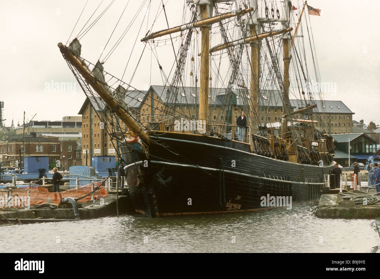 La barque 1946 Kaskelot a drydock a Gloucester Docks Avon England Regno Unito Foto Stock