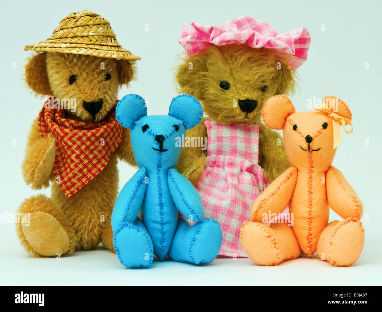 Miniatura Teddy bear famiglia foto (Mini Collezione Bear) Foto Stock