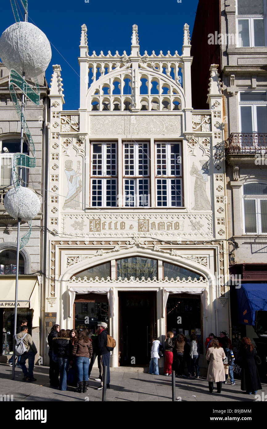 Famosa biblioteca di Porto, dichiarato patrimonio culturale mondiale dall'UNESCO, Portogallo, Europa Foto Stock