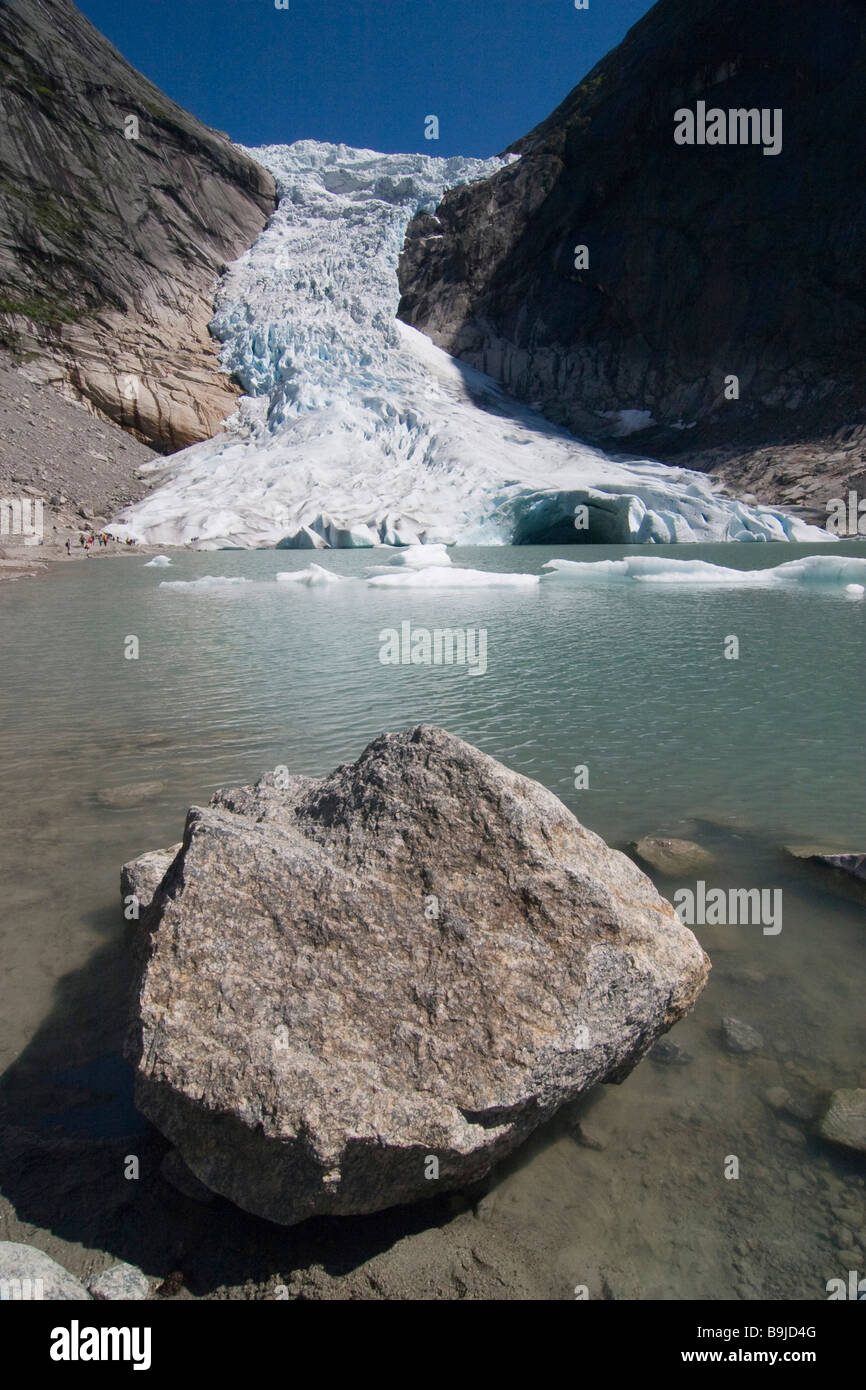 Glacier Briksdalsbreen, Sogn og Fjordane, Norvegia, Scandinavia, Europa Foto Stock