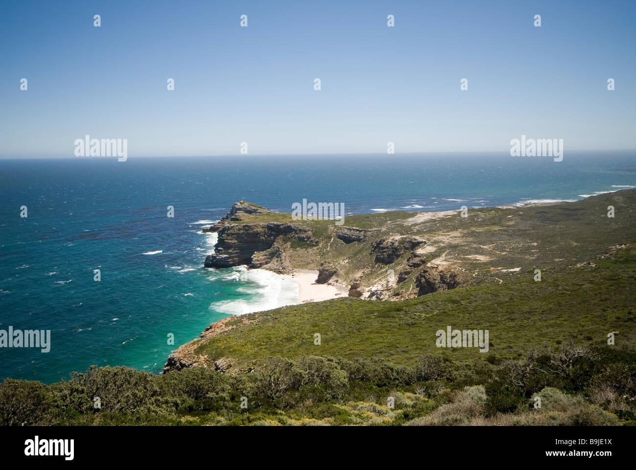 Vista del Capo di Buona Speranza a Cape Point, Sud Africa Foto Stock