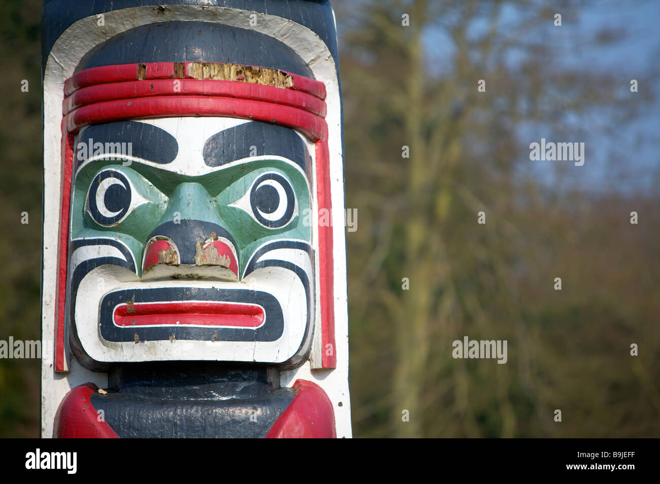 Il Totem Pole in Windsor Great Park, Berkshire. Foto Stock