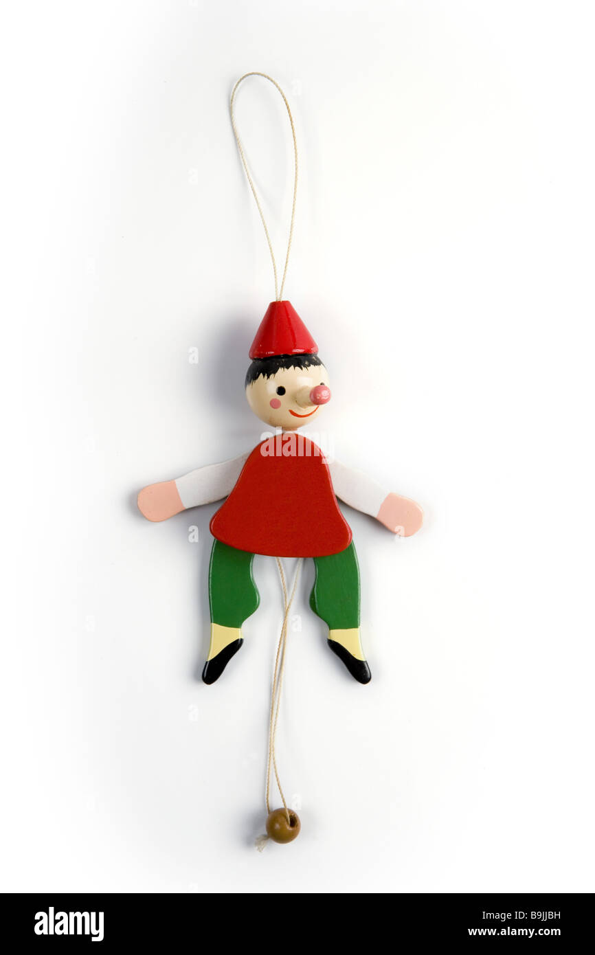 Jumping Jack-Pinocchio mobilità mobile il movimento ottenuto rusty figura percorso di clipping allegramente la ginnastica ginnastica-pratica Foto Stock