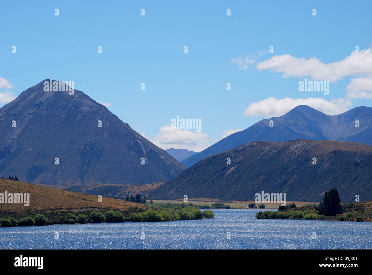 Il lago di Pearson, Arthur's Pass National Park, Canterbury, Isola del Sud, Nuova Zelanda Foto Stock