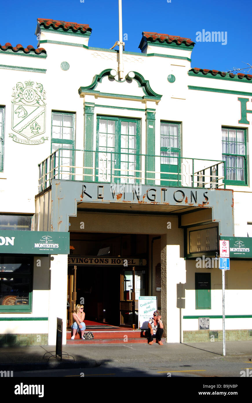 Hotel Revingtons, Tainui Street, Greymouth, Grigio distretto, West Coast, Isola del Sud, Nuova Zelanda Foto Stock