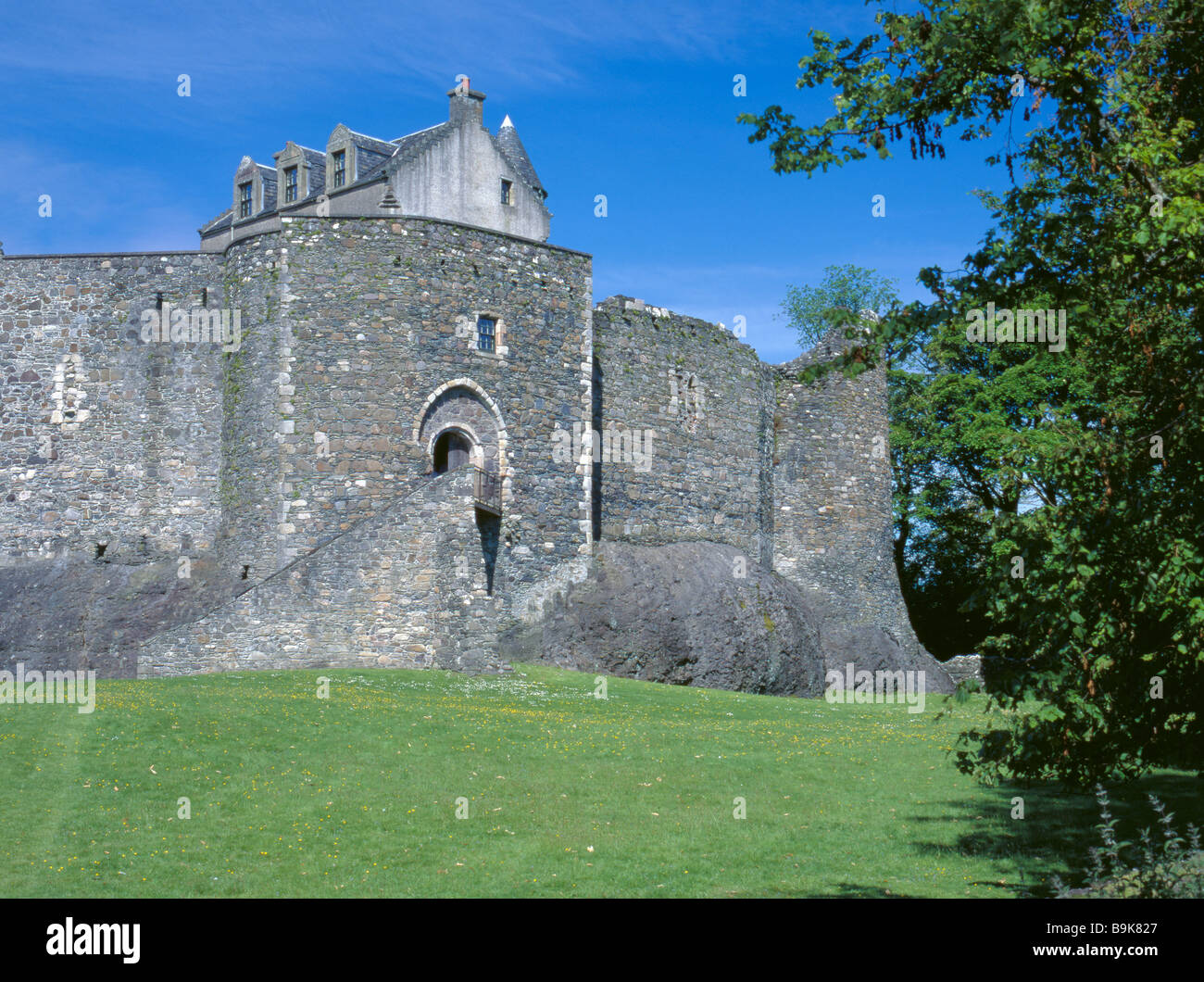 Dunstaffnage Castle, a nord di Oban, regione di Strathclyde, Scozia, Regno Unito. Foto Stock