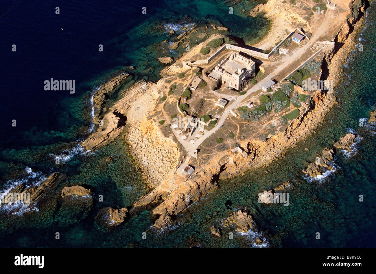 Francia, Var, tra Bandol e Sanary sur Mer, la Pointe de la Cride (vista aerea) Foto Stock