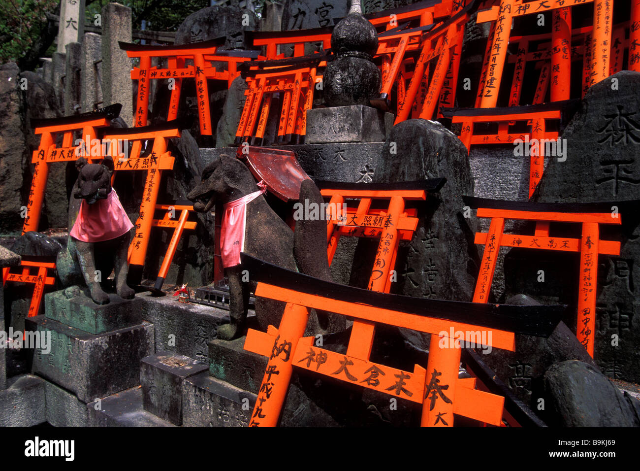Giappone, isola di Honshu, Kyoto Fushimi-inari Taisha santuario Foto Stock