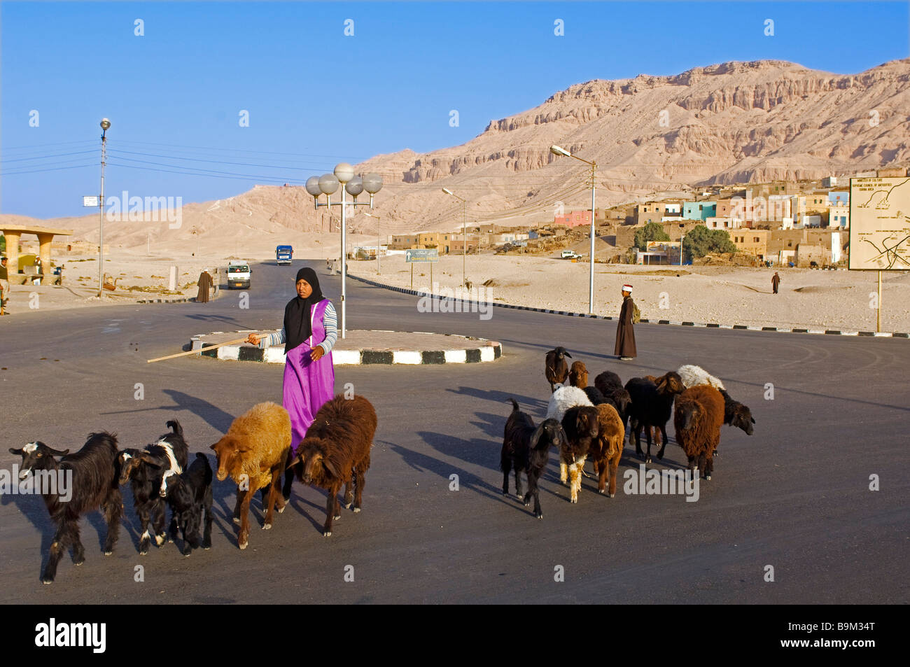 L'Egitto, la Valle del Nilo, banca occidentale, Tebe necropoli, Qurna village Foto Stock