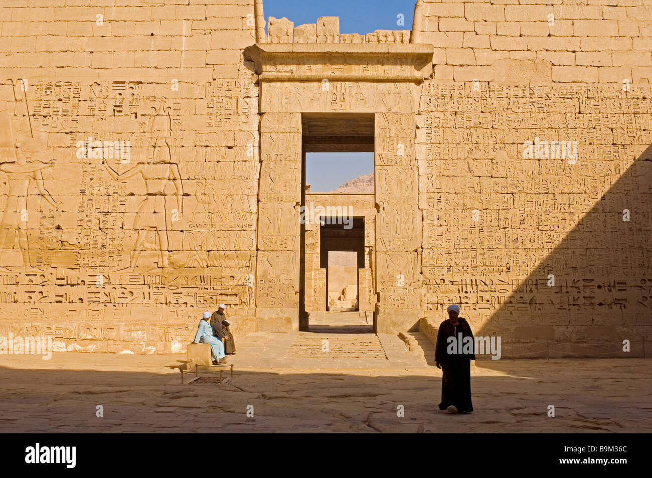 L'Egitto, la Valle del Nilo, banca occidentale, Tebe necropoli, Ramses III tempio di Medinet Habu Foto Stock