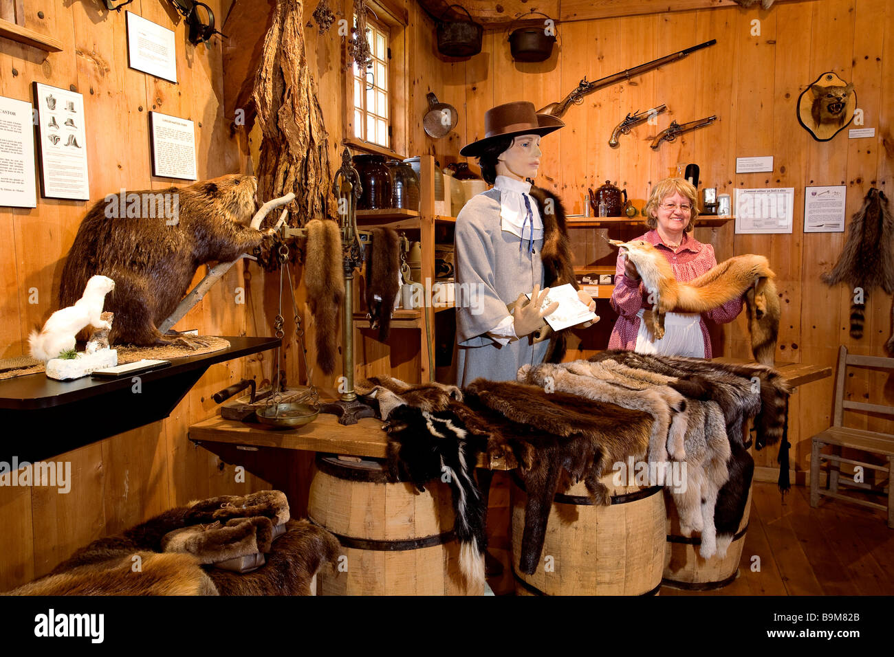 Canada, Québec provincia, regione di Manicouagan, Tadoussac, replica del primo fur trading post costruito nel 1600 da Pierre de Foto Stock