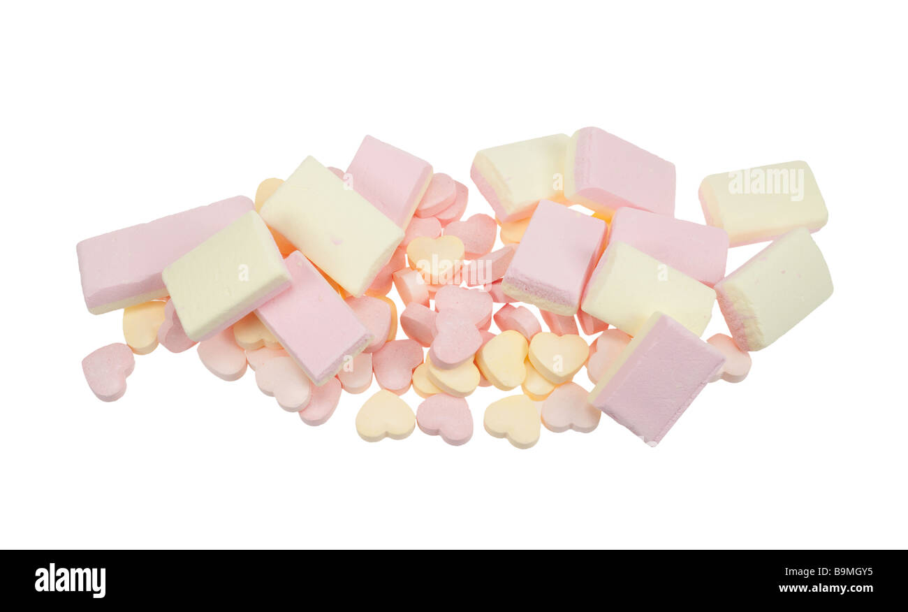 Colori assortiti di candy isolato su uno sfondo bianco Foto Stock