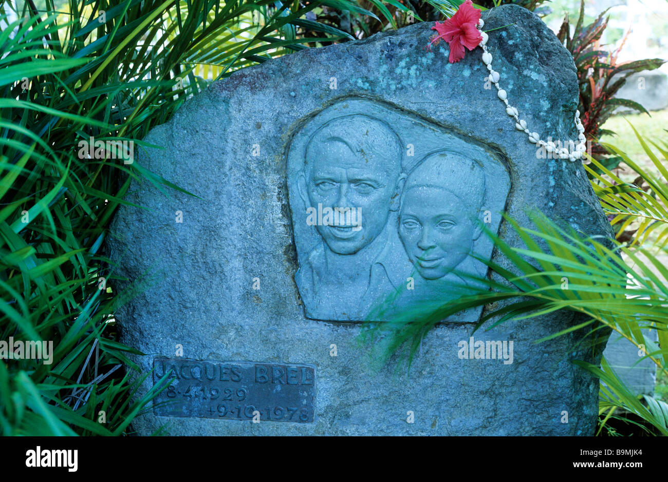 Francia Polinesia francese Isole Marchesi arcipelago, Hiva Hoa Isola, Atuona, Jacques Brel di tombe Foto Stock