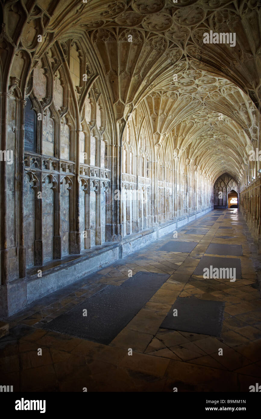 Chiostri in Gloucester Cathedral, Gloucester, England, Regno Unito Foto Stock