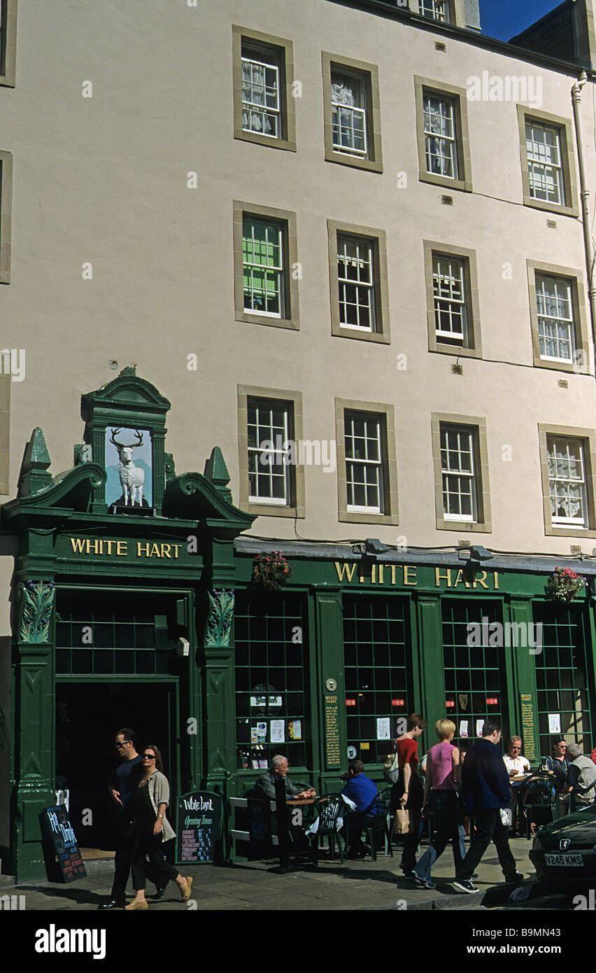 Edimburgo, il White Hart, public house di Grassmarket. Foto Stock