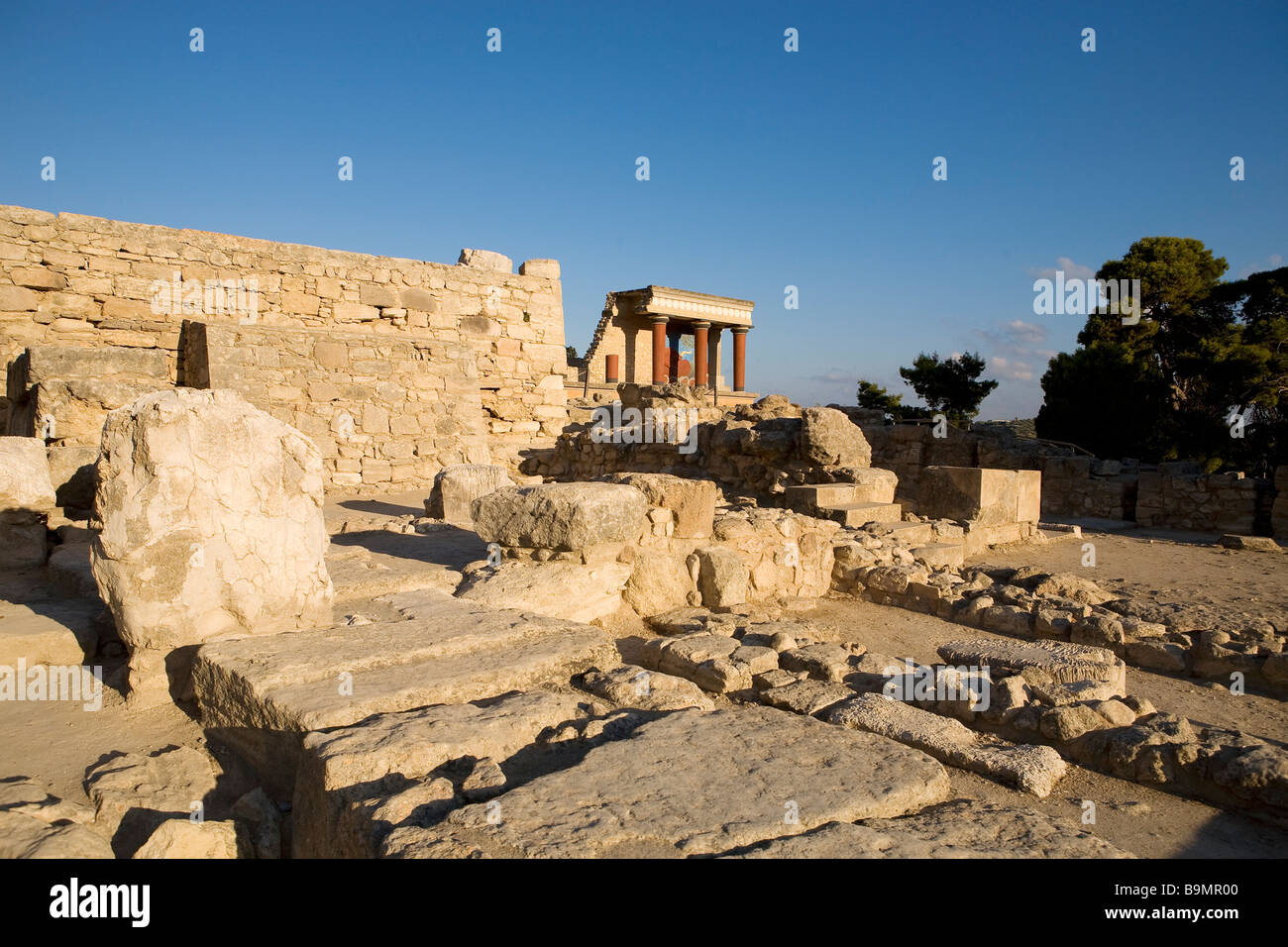 La Grecia, Creta, Minoan sito archeologico di Cnosso, King Minos Palace Foto Stock